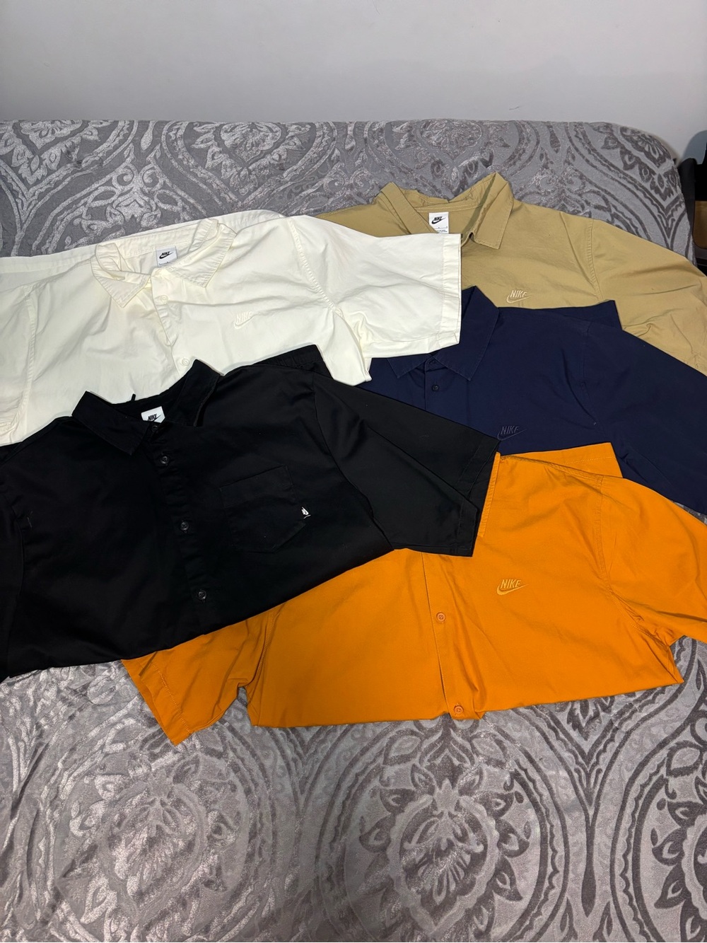 Nike Club Men's Sz LARGE Short Sleeve Oxford Button-Up Shirt BUNDLE (5-LOT)